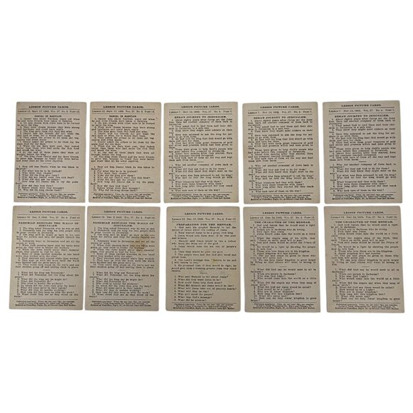 10 Antique 1905 Christian Bible Lesson Picture Cards David C Cook Duplicates - Picture 6 of 10